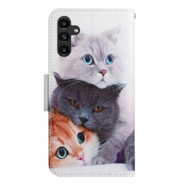Wonderland Samsung Galaxy A24 4G Läppäkotelo - Three Cats White