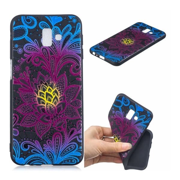 Samsung Galaxy J6 Plus (2018) mönstrat mjukt fodral - Unik Blomma multifärg