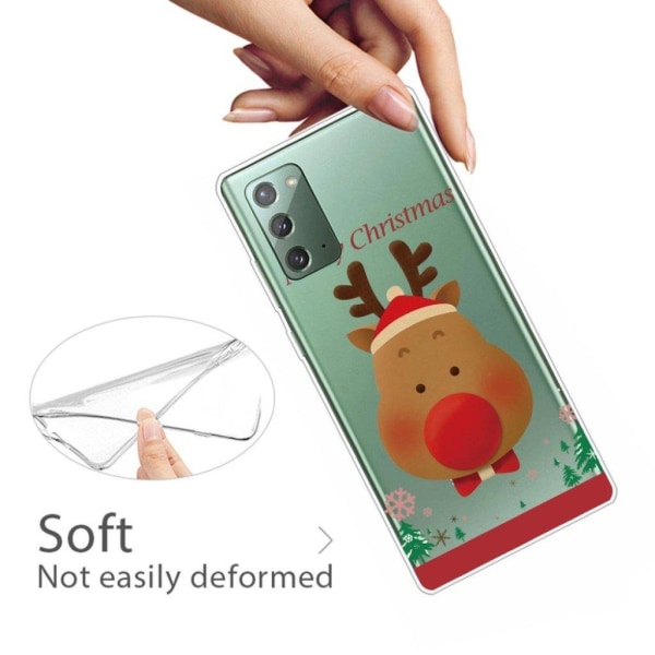 Juletaske til Samsung Galaxy Note 20 - Elg Med Rød Løkke Brown