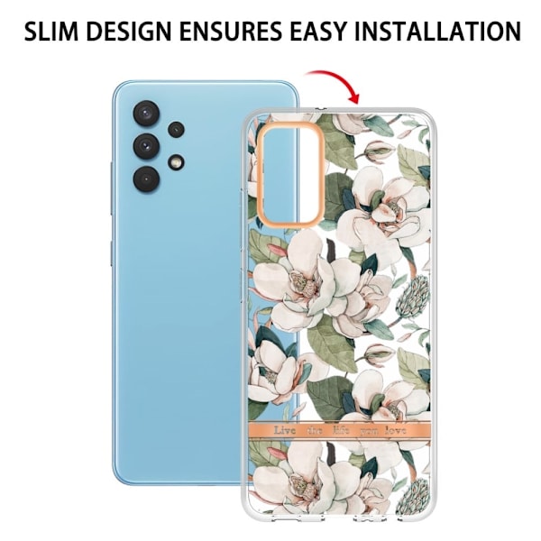 Supertunt och tåligt mjukpärmfodral för Samsung Galaxy A32 - Grön Gardenia Grön