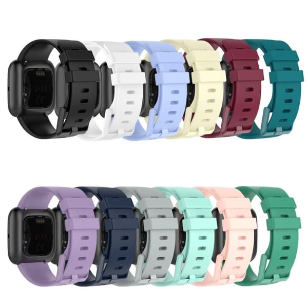 Fitbit Versa 2 / Versa Lite silikoninen kellonauha - Harmaa / Koko: S Silver grey