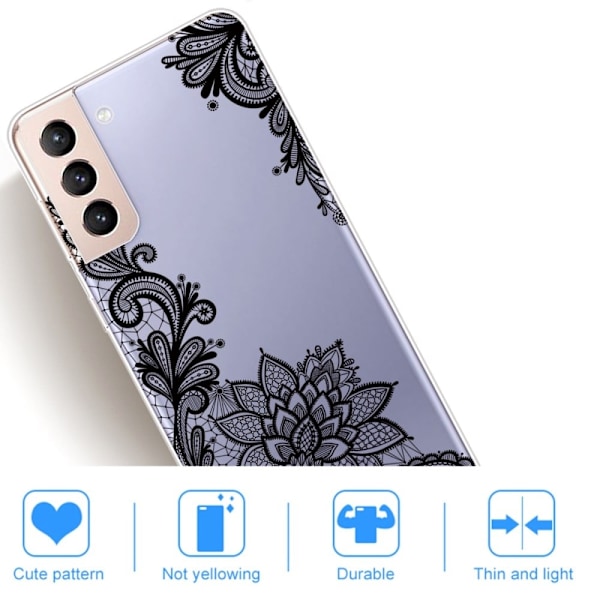 Deco Samsung Galaxy S22 Plus Etui - Lace Blomst Black