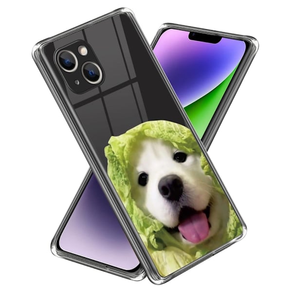 Deco iPhone 14 Etui - Cabbage Hund Green