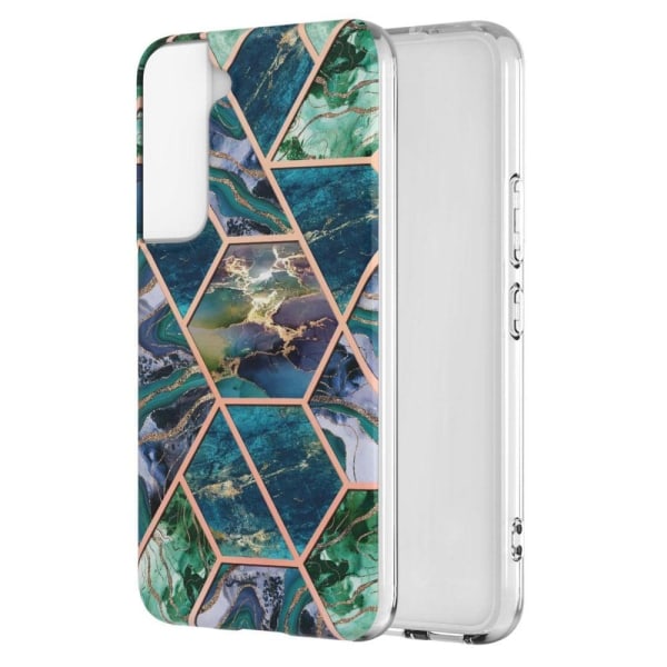 Marble Samsung Galaxy S22 Plus Etui - Blå / Grøn Multicolor