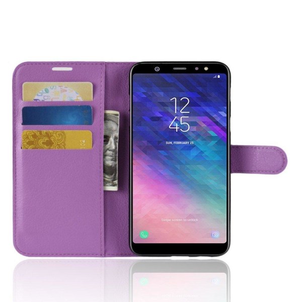 Samsung Galaxy A6 Plus (2018) mobilfodral PU läder skyddande kor Lila