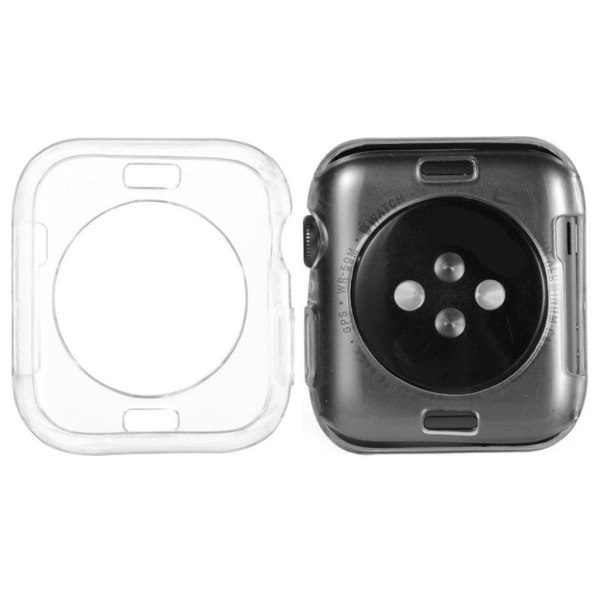 Apple Watch Series 5 44mm yksinkertainen silikonikotelo - Läpinäkyvä Transparent