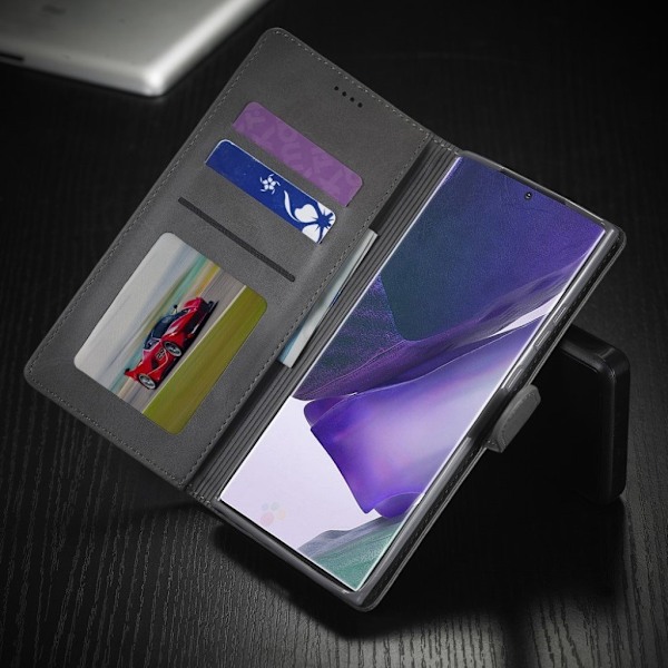 LC.Imeeke läder Samsung Galaxy Note 20 fodral - Silver/Grå Silvergrå
