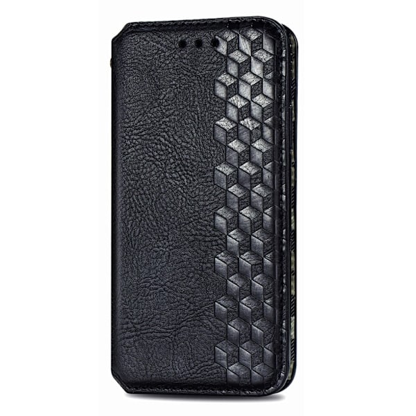 Læder Etui med A Stilfuldt Rhombus Tryk til Nokia G60 - Sort Black