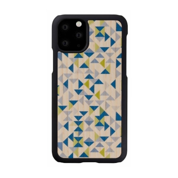 Man & Wood premium etui for iPhone 11 Pro - Blå Triangle Multicolor