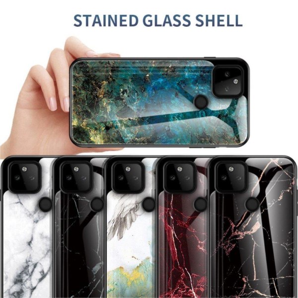 Fantasy Marble Google Pixel 5a Cover - Blood Rød Marmorkugle Red
