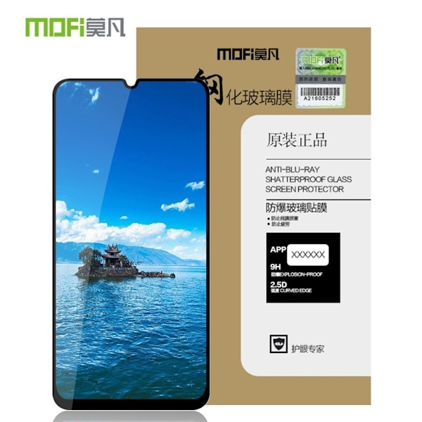 MOFi 2.5D skærmbeskyttelse i hærdet glas til Samsung Galaxy A50 - Sort Black
