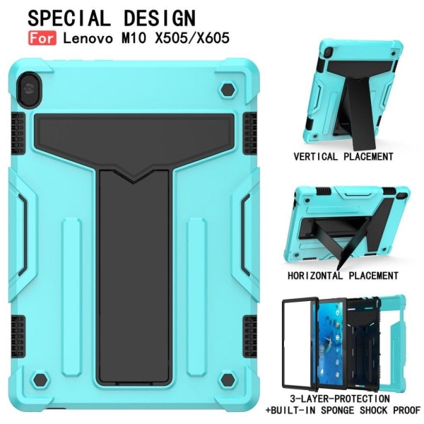 Lenovo Tab M10 silicone hybrid case - Black / Blue Blå