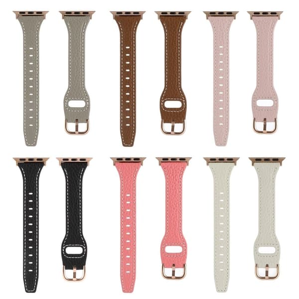 Apple Watch Series 8 (41mm) urrem i ægte læder - Sort Black