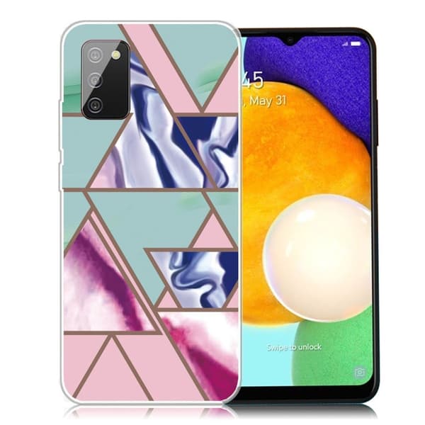 Marmordesign Samsung Galaxy A03s deksel - Trekant Blitz Mønster Multicolor