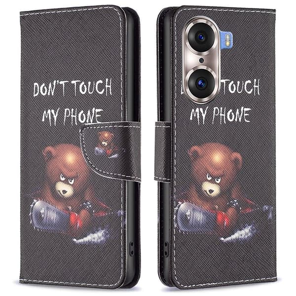 Wonderland Honor 60 Pro flip etui - Bjørn Black