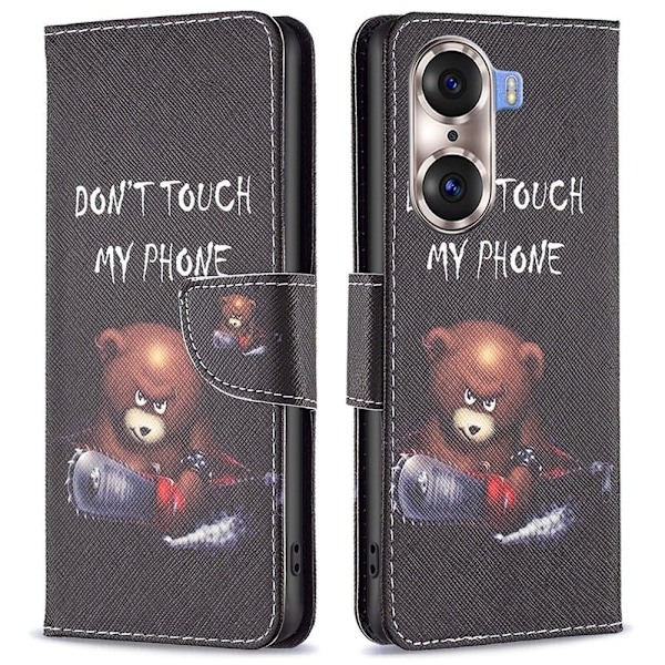 Wonderland Honor 60 Pro flip kuoret - Karhu Black