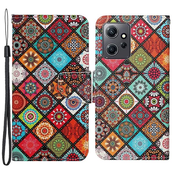 Wonderland Xiaomi Redmi Note 12 Flippetui - Firkant Mønster Multicolor