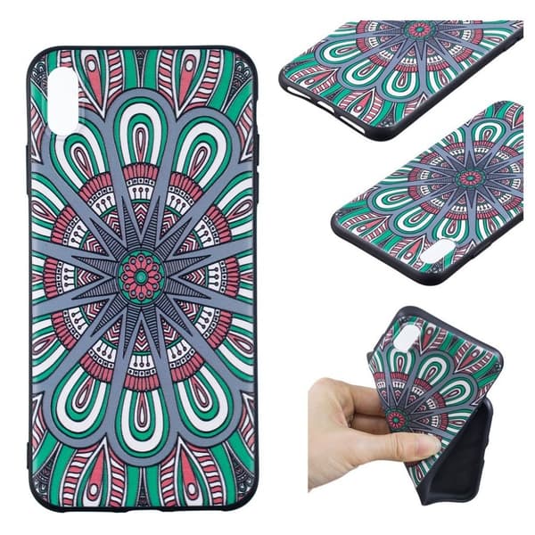 iPhone Xs Max präglat mjukt fodral - Abstrakt Blommigt multifärg