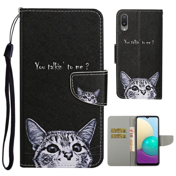 Wonderland Samsung Galaxy M02 / A02 Flip Etui - Kat Black