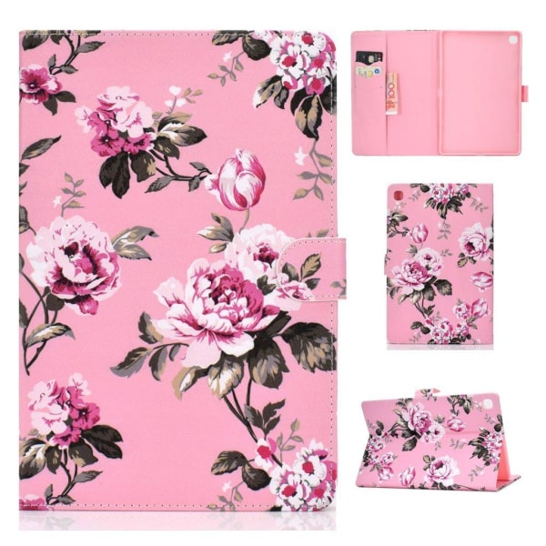 Samsung Galaxy Tab S5e pattern leather case - Flower Pink