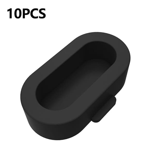 10Scratch Resistants Garmin Watch Charging Port Dust Plugs Silicone Protective Covers - Black Black