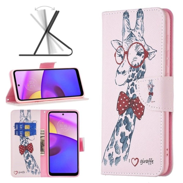 Wonderland Motorola Moto E30 / Motorola Moto E40 flip etui - Giraf Pink