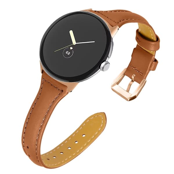 Google Pixel Watch Urrem i ægte læder - Brun Brown