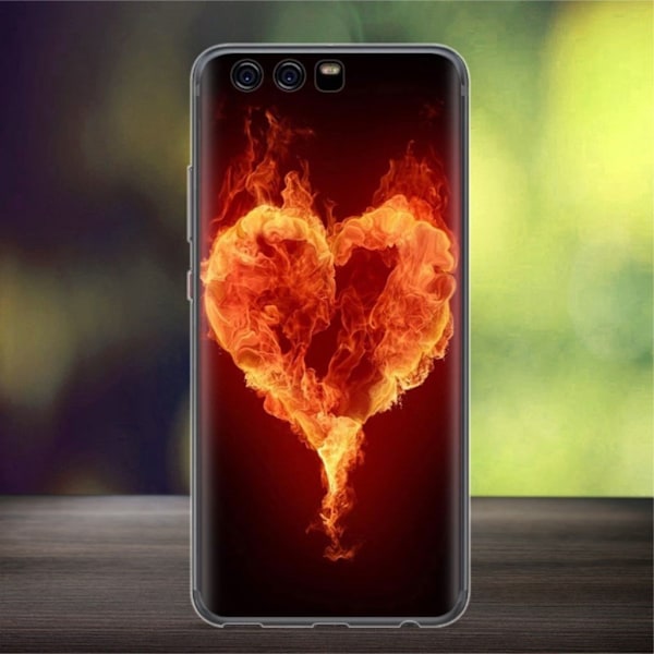 Huawei P10 Plus Softlyfit Pregede Etui - Burning Flames Orange