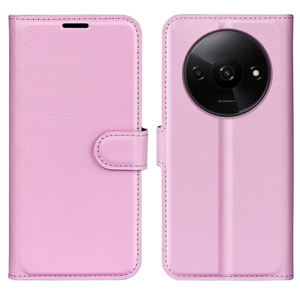 Klassisk Xiaomi Redmi A3 / Xiaomi Poco C61 flip etui - Lyserød Pink