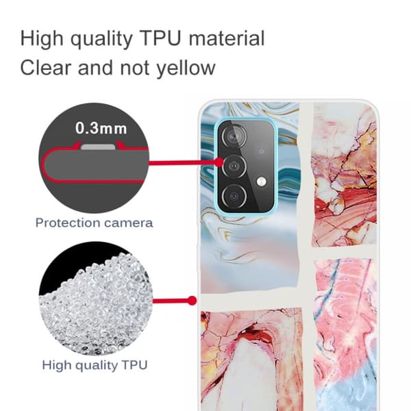 Marble Samsung Galaxy A52 5G Etui - Wavy Klinkekule Tile Multicolor
