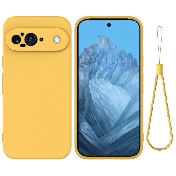 Matte Liquid Google Pixel 9 silikone cover - Gul Yellow