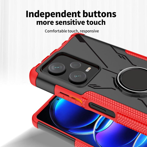 Kickstand suojus magneettilevyllä Xiaomi Redmi Note 12 Pro Plus - Punainen Red