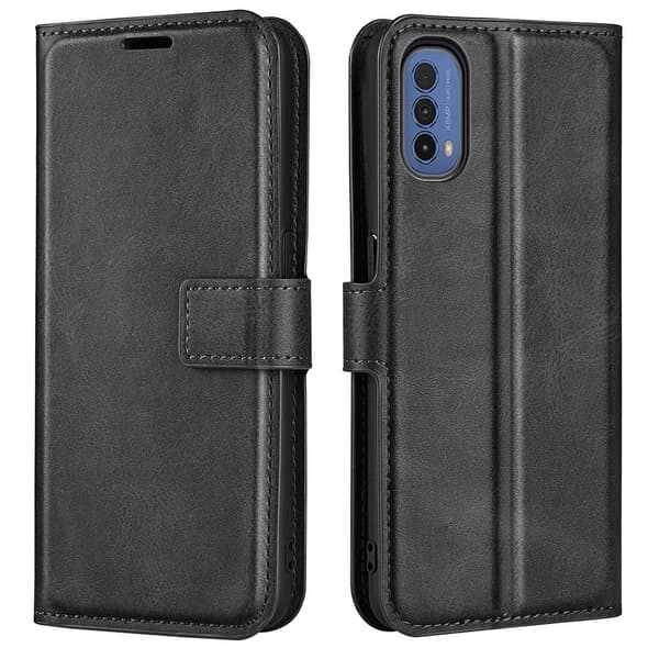 Lompakko Nahkakotelo For Motorola Moto E30 / E40 - Musta Black