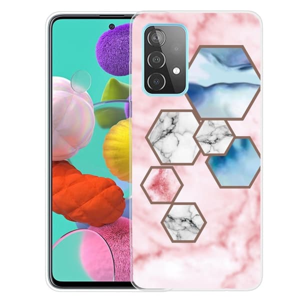 Marble Samsung Galaxy A33 5G Etui - Sekskant Fragment Marmor Multicolor