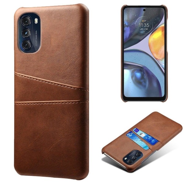 Dual Card Motorola Moto G (2022) kotelot - Ruskea Brown