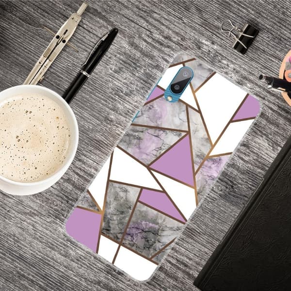 Marble Samsung Galaxy M02 / A02 Etui - Lilla / Hvit / Grå Klinkekule Multicolor