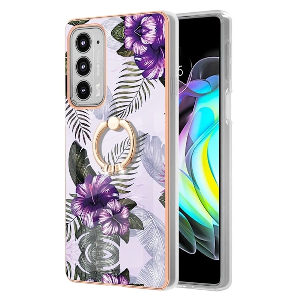 Marmormotiv Motorola Edge 20 skal - Lila Blommor Lila