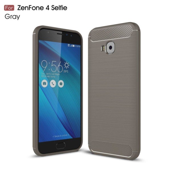 ASUS ZenFone 4 Selfie Pro (ZD552KL) Cover med kulfiber tekstur - Silver grey