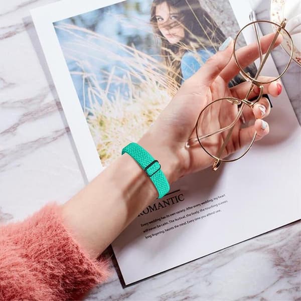 Samsung Galaxy Fit e elastisk nylon loop-klokkerem - Mintgrønn Green