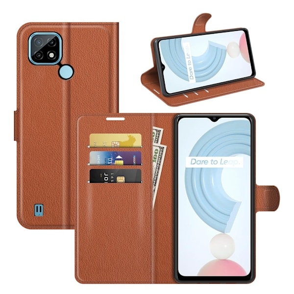 Classic Realme C21 flip etui - Brun Brown
