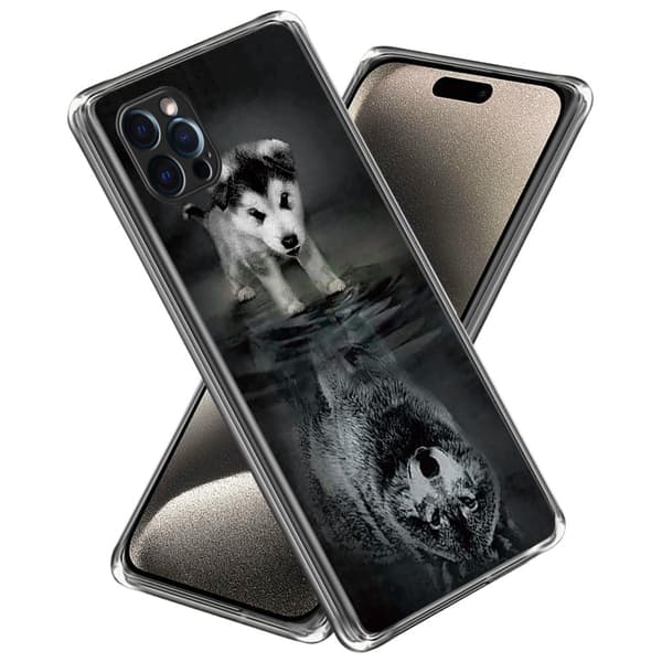 Deco iPhone 15 Pro kotelot - Koira Ja Susi Black