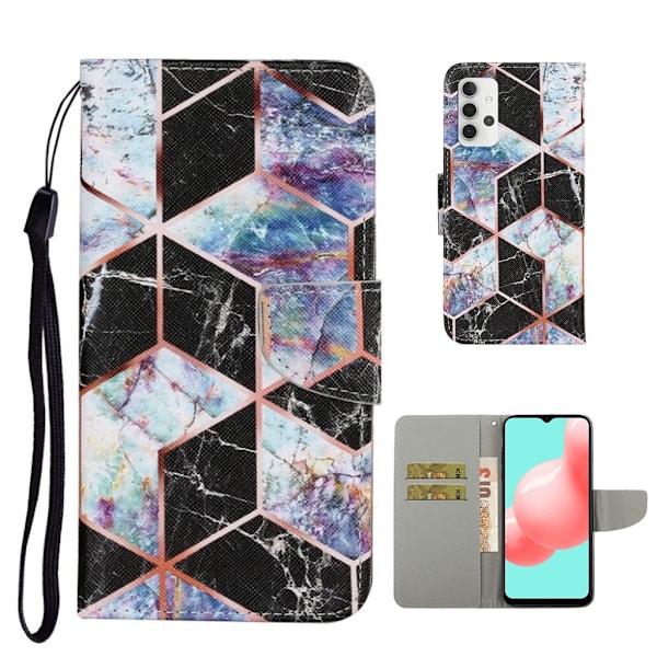 Wonderland Samsung Galaxy A32 5G Flip etui - Marbling Black