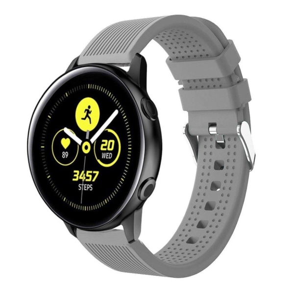 Samsung Galaxy Watch Active silikoni Kellon Ranneke - Harmaa Silver grey