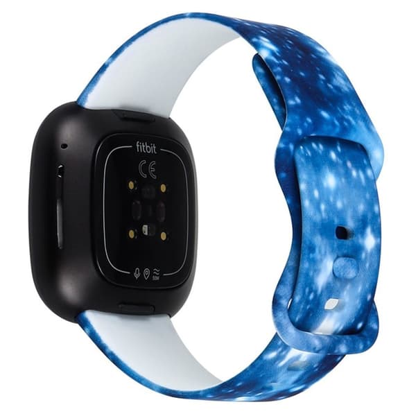 Fitbit Sense 2 / Versa 4 urrem i silikone med cool mønster - Blå Tåge Blue