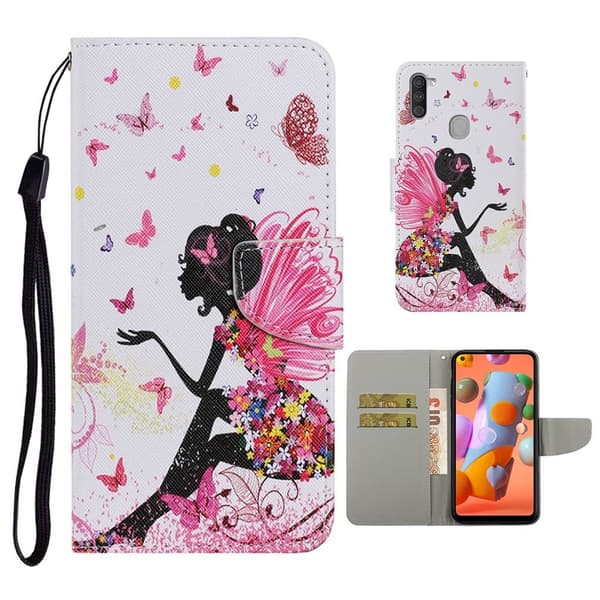 Wonderland Samsung Galaxy M11 / A11 Flip Etui - Fe Sommerfugl Multicolor