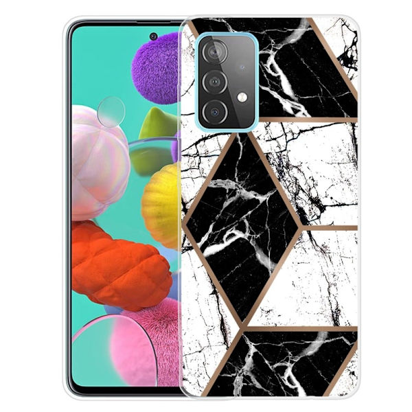 Deco Samsung Galaxy A73 Etui - Sort og Hvid Diamant Multicolor