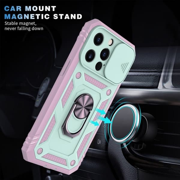 Bofink Combat iPhone 13 Pro kotelot - Vihreä / Pinkki Green