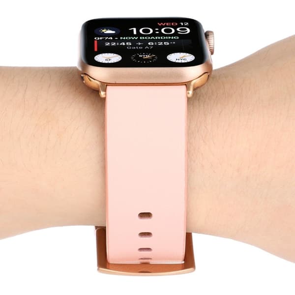 Apple Watch Series 4 40mm ægte læder Urrem - Lyserød Pink