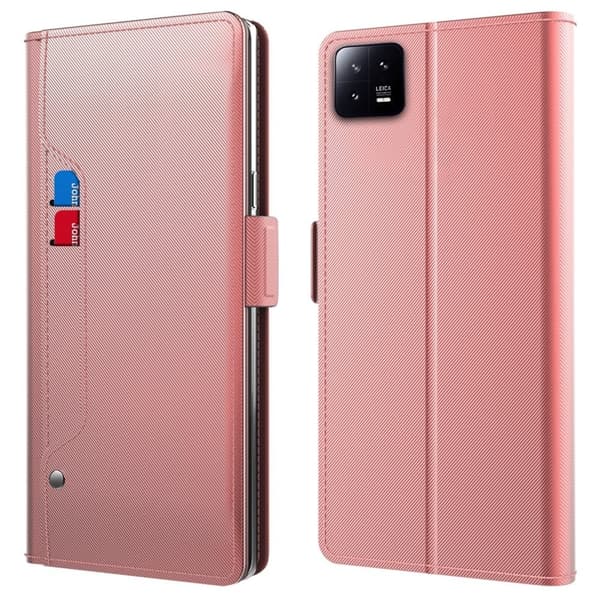 Phone Etui med Make-up Mirror og Slick Design til Xiaomi 13 Pro - Rose Gull Pink