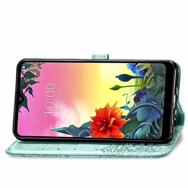 Mandala LG K50S etui i lær - Cyan Green